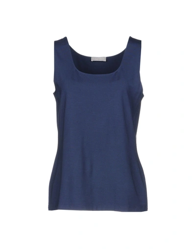 Le Tricot Perugia Tank Top In Slate Blue