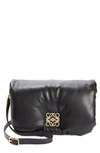 Loewe Mini Goya Lambskin Leather Puffer Bag In Black