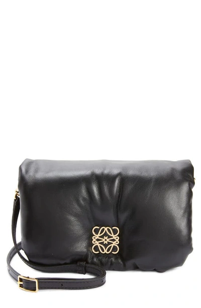 Loewe Mini Goya Lambskin Leather Puffer Bag In Black