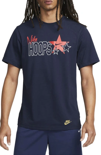 Nike Mens  Dri-fit Primary Hoops Short Sleeve T-shirt In Blue