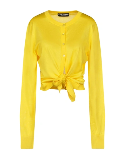Dolce & Gabbana Cardigan In Yellow