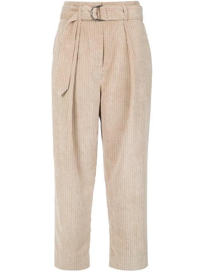 Andrea Marques Cropped Corduroy Trousers In Off White