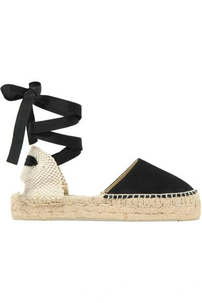 Manebi Hamptons Suede Espadrilles In Black