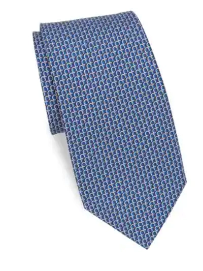 Ferragamo Filo Gancini Classic Tie In Navy