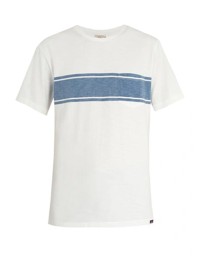 Faherty Men's Striped Pocket T-shirt In White Surf Stripe