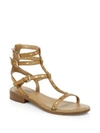 Rebecca Minkoff Arella Studded Gladiator Sandals In Almond