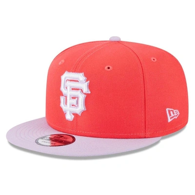 New Era Men's  Red, Purple San Francisco Giants Spring Basic Two-tone 9fifty Snapback Hat In Red,purple