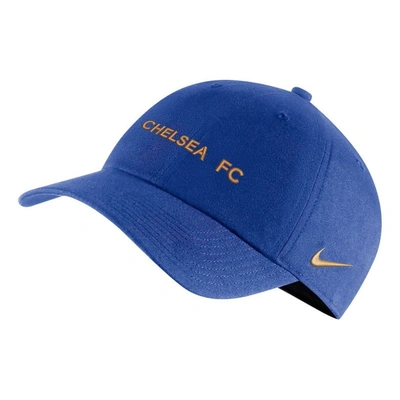 Nike Black Chelsea Campus Performance Adjustable Hat In Blue