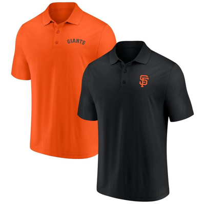 Fanatics Branded Black/orange San Francisco Giants Dueling Logos Polo Combo Set