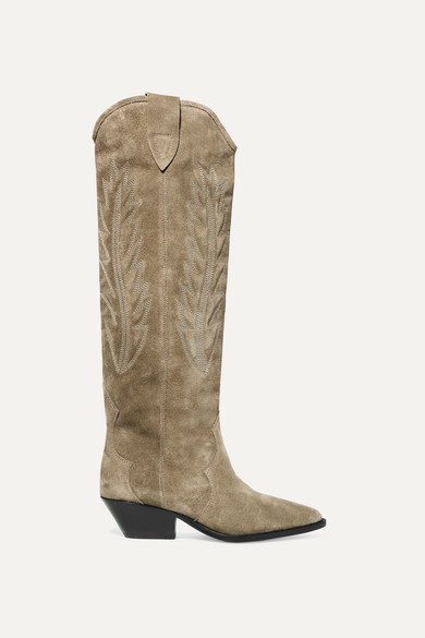 isabel marant denzy suede cowboy boots