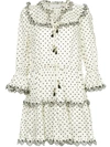 Zimmermann Jaya Dot-print Scalloped Dress In Cream