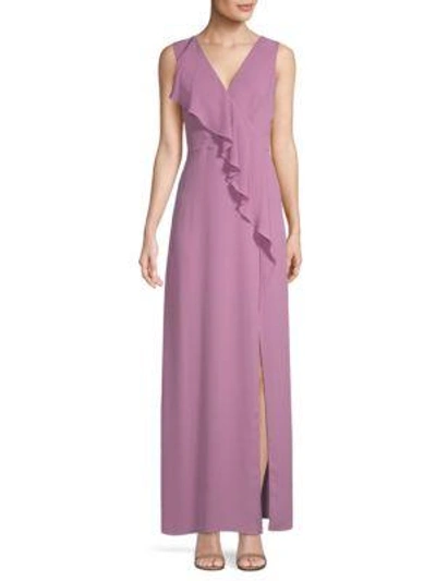 Bcbgmaxazria Ruffled Georgette Gown In Violetta