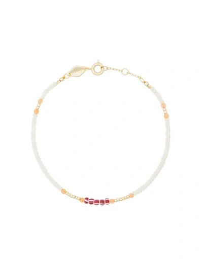 Anni Lu White And Orange Peppy Gold Plated Bracelet In Nude&neutrals