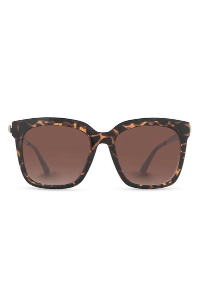 Diff 54mm Hailey Square Sunglasses In Dark Tort Brown Gradient