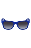 Lacoste 52mm Foldable Retro Frame Sunglasses In Matte Blue