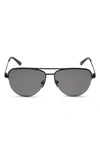 Diff 59mm August Aviator Sunglasses In Matte Black / Grey Lens
