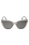 Diff 54mm Square Sunglasses In Milky Grey / Solid Grey Lens.