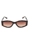 Diff 55mm Kai Slim Sunglasses In Dark Tort Brown Gradient Lens