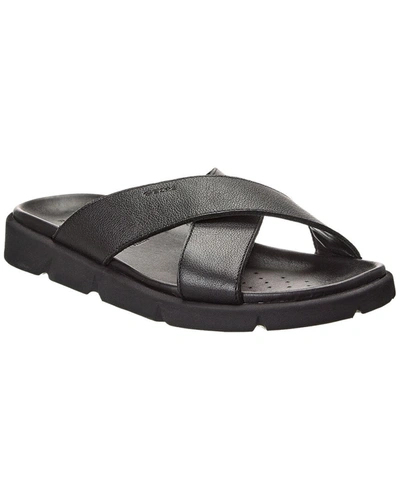 Geox Xand Leather Sandal In Black