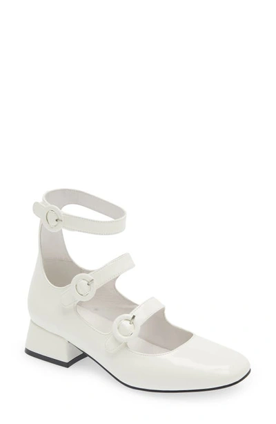 Jeffrey Campbell Recital Ankle Strap Pump In White Patent