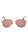 Tom Ford 59mm Pilot Sunglasses In Gold / Brown