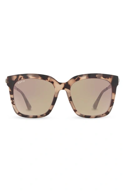 Diff 54mm Hailey Square Sunglasses In Blush Tort / Rose Gradient Len