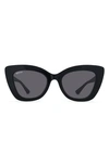 Diff 52mm Melody Sunglasses In Black / Grey Lens