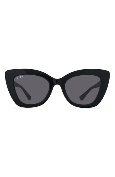 Diff 52mm Melody Sunglasses In Black / Grey Lens