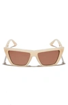 Diff Vinona Sunglasses In Milky Nude/ Brown Lens.