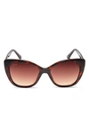 Diff 54mm Square Sunglasses In Dark Tort Brown Gradient Lent