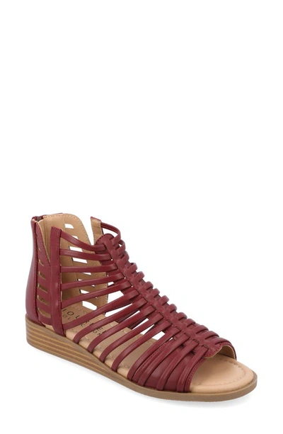 Journee Collection Delilah Wedge Sandal In Wine