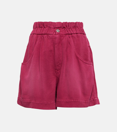 Marant Etoile Titea Denim Shorts In Raspberry