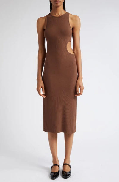 Sandy Liang Slight Tank Dress In Cocoa