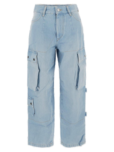 Isabel Marant Logo Patch Cargo Jeans In Blue