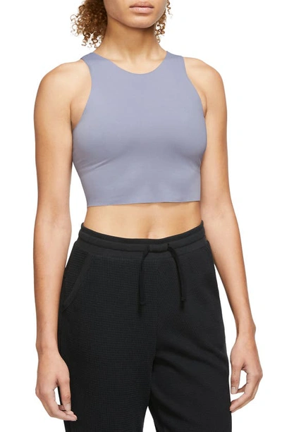 Nike Women's  Yoga Dri-fit Luxe Shelf-bra Cropped Tank Top In Purple