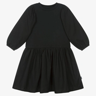 Molo Kids' Girls Black Cotton Dress
