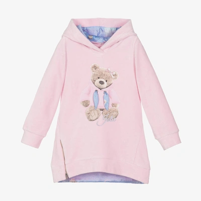 Lapin House Kids' Girls Pink Velour Hooded Teddy Dress