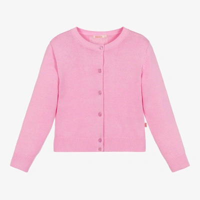 Billieblush Kids' Girls Pink Cotton Knit Sequin Cardigan