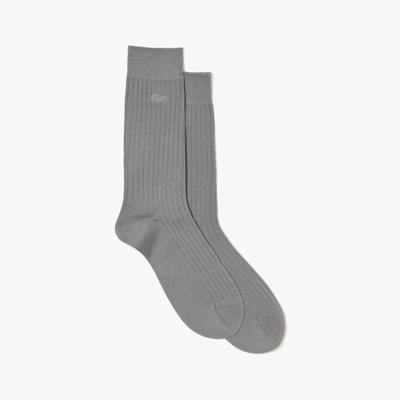 Lacoste Men's Ribbed Socks In Grey