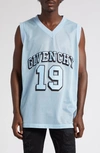 Givenchy Men's Basketball Top In Mesh With Logo In Blue