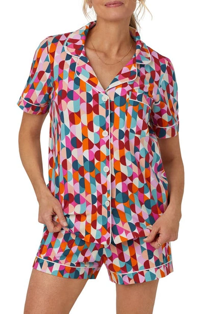 Bedhead Pajamas X Trina Turk Print Stretch Organic Cotton Short Pajamas In Dancing Dots