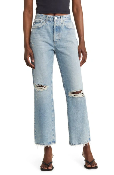 Ag Kinsley Ripped High Waist Ankle Flare Jeans In Idyllic Destructed