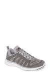 Apl Athletic Propulsion Labs Techloom Pro Knit Running Shoe In Cement/ White/ Black