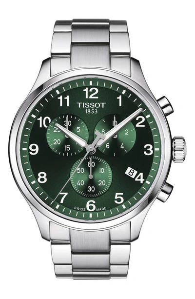 Tissot Chrono Xl Chronograph Bracelet Watch, 45mm In Green/silver