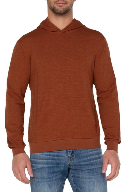 Liverpool Los Angeles Cotton Slub Knit Hoodie Sweatshirt In Caramel