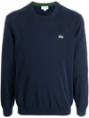 Lacoste Classic Logo-patch Cotton Sweatshirt In Silver Chine