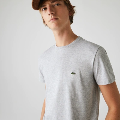 Lacoste Crew Neck Pima Cotton Jersey T-shirt In Grey