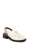 Franco Sarto Giada Slingback Loafer Pump In Vanilla White Faux Leather