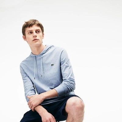 Lacoste Men's Hooded Cotton Jersey Sweatshirt In Blue