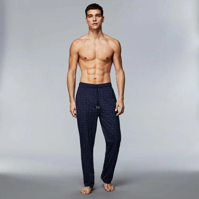 Lacoste Men's Signature Print Knit Pant In Navy